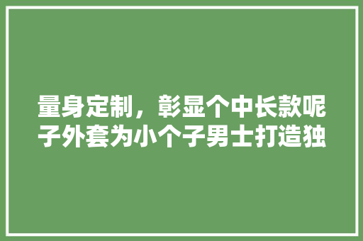 量身定制，彰显个中长款呢子外套为小个子男士打造独特风采