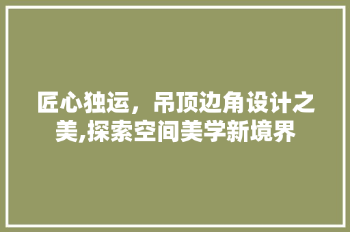 匠心独运，吊顶边角设计之美,探索空间美学新境界
