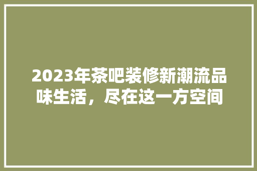 2023年茶吧装修新潮流品味生活，尽在这一方空间