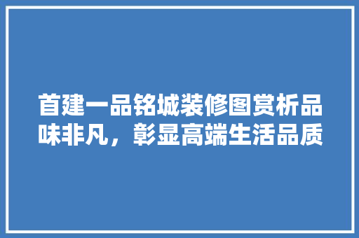 首建一品铭城装修图赏析品味非凡，彰显高端生活品质