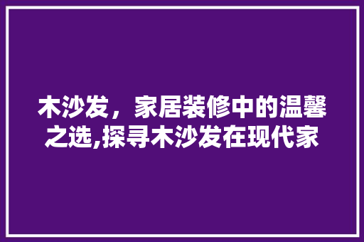 木沙发，家居装修中的温馨之选,探寻木沙发在现代家居设计中的魅力