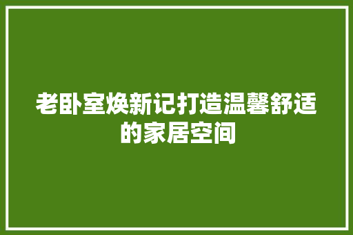 老卧室焕新记打造温馨舒适的家居空间