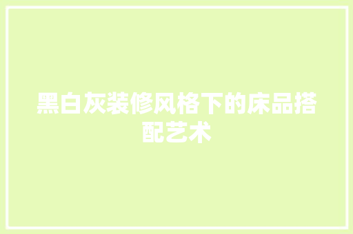 黑白灰装修风格下的床品搭配艺术