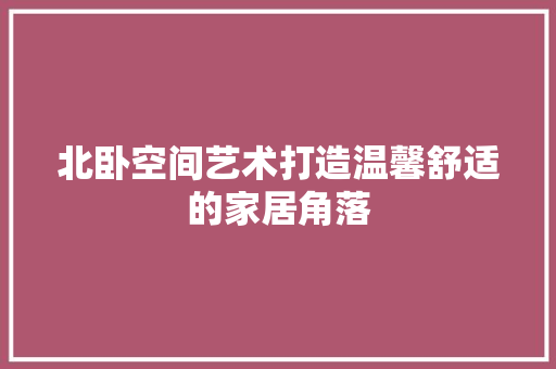 北卧空间艺术打造温馨舒适的家居角落