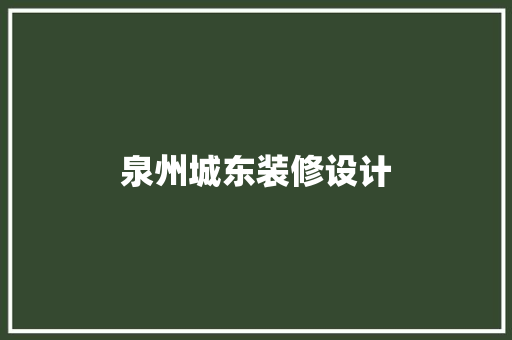 泉州城东装修设计