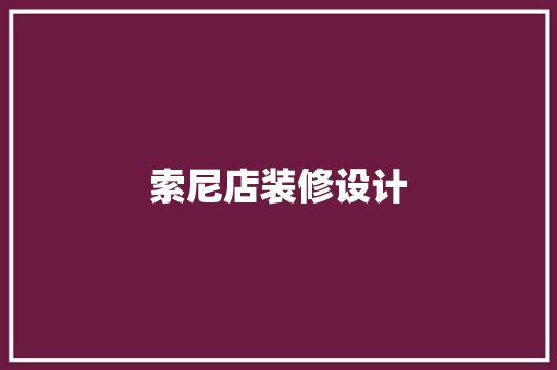 索尼店装修设计