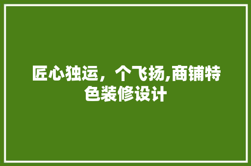 匠心独运，个飞扬,商铺特色装修设计