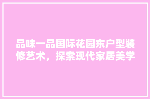 品味一品国际花园东户型装修艺术，探索现代家居美学新境界