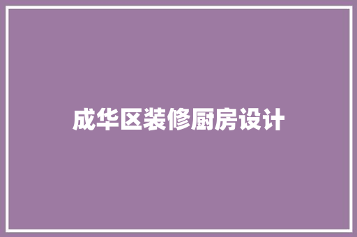成华区装修厨房设计