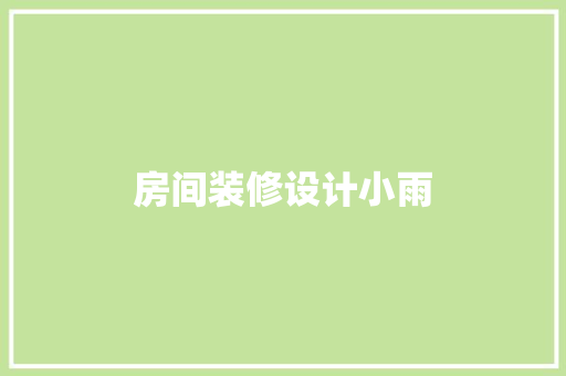 房间装修设计小雨