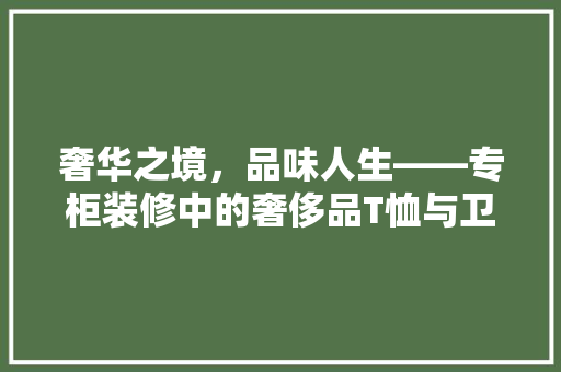奢华之境，品味人生——专柜装修中的奢侈品T恤与卫衣设计