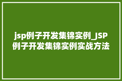 jsp例子开发集锦实例_JSP例子开发集锦实例实战方法与项目