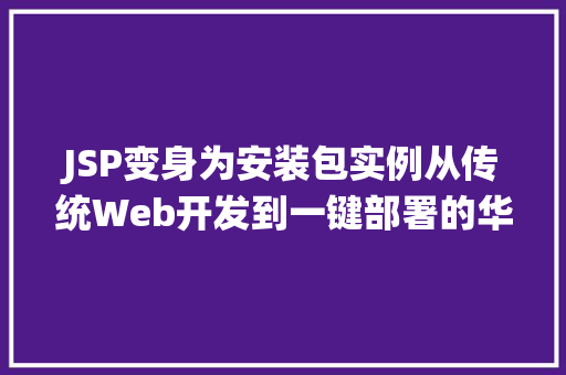 JSP变身为安装包实例从传统Web开发到一键部署的华丽转身