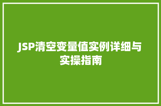 JSP清空变量值实例详细与实操指南