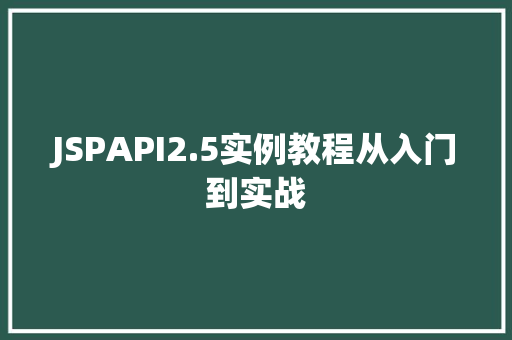 JSPAPI2.5实例教程从入门到实战  第1张
