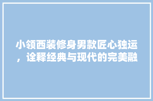 小领西装修身男款匠心独运，诠释经典与现代的完美融合  第1张