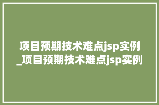 项目预期技术难点jsp实例_项目预期技术难点jsp实例怎么写