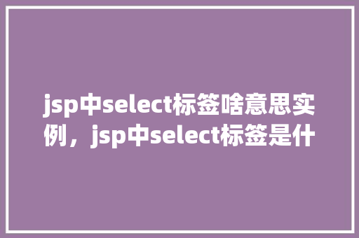 jsp中select标签啥意思实例，jsp中select标签是什么实例讲解