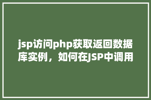 jsp访问php获取返回数据库实例，如何在JSP中调用PHP脚本获取数据库实例