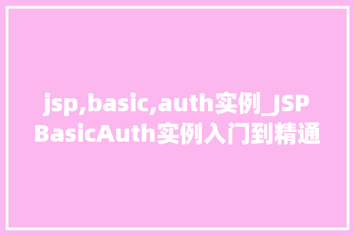 jsp,basic,auth实例_JSPBasicAuth实例入门到精通的方法之旅