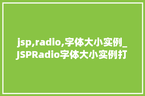 jsp,radio,字体大小实例_JSPRadio字体大小实例打造个化网页排版体验