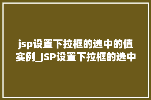 jsp设置下拉框的选中的值实例_JSP设置下拉框的选中的值实例实战与代码演示