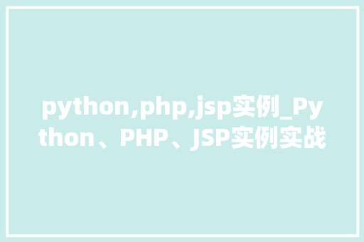 python,php,jsp实例_Python、PHP、JSP实例实战方法与项目应用