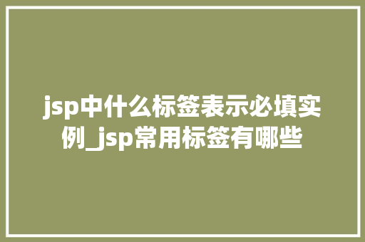 jsp中什么标签表示必填实例_jsp常用标签有哪些
