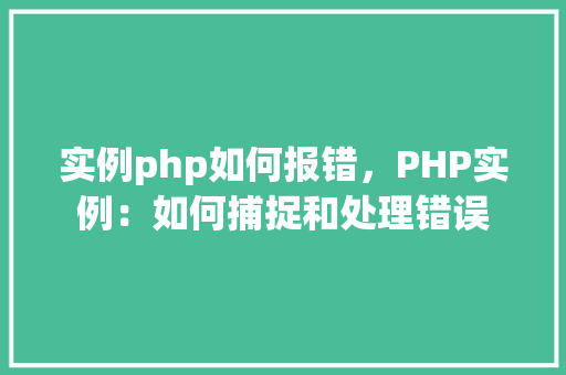 实例php如何报错，PHP实例：如何捕捉和处理错误