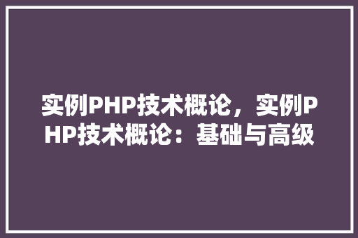实例PHP技术概论，实例PHP技术概论：基础与高级应用实例详解