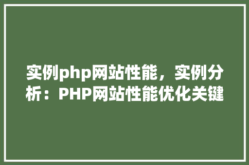 实例php网站性能，实例分析：PHP网站性能优化关键指标对比