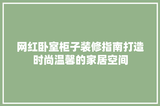 网红卧室柜子装修指南打造时尚温馨的家居空间