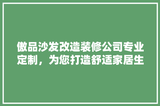 傲品沙发改造装修公司专业定制，为您打造舒适家居生活