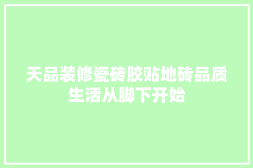 天品装修瓷砖胶贴地砖品质生活从脚下开始