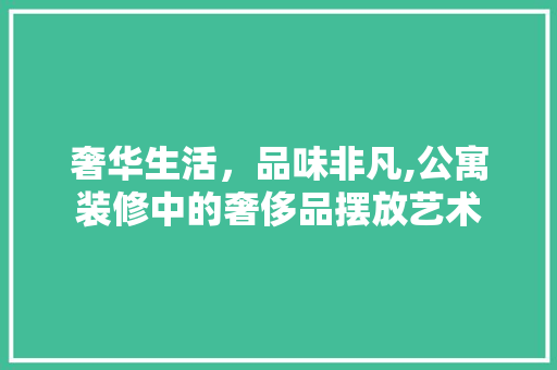 奢华生活，品味非凡,公寓装修中的奢侈品摆放艺术