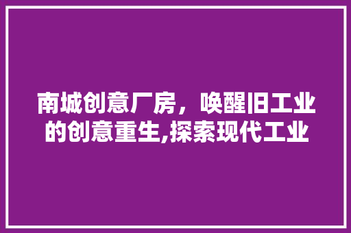 南城创意厂房，唤醒旧工业的创意重生,探索现代工业风的装修设计艺术