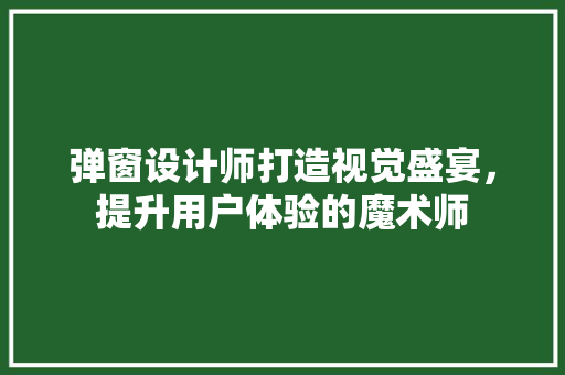 弹窗设计师打造视觉盛宴，提升用户体验的魔术师