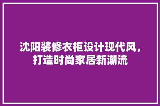 沈阳装修衣柜设计现代风，打造时尚家居新潮流