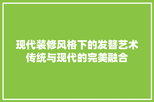 现代装修风格下的发簪艺术传统与现代的完美融合