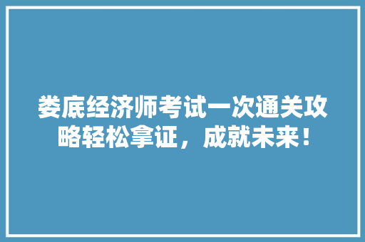 娄底经济师考试一次通关攻略轻松拿证，成就未来！