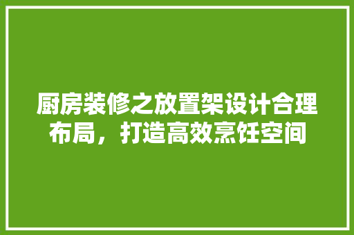 厨房装修之放置架设计合理布局,打造高效烹饪空间