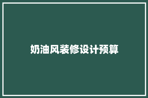 奶油风装修设计预算