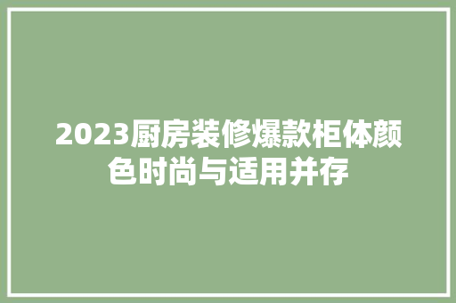 2023厨房装修爆款柜体颜色时尚与适用并存