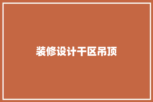 装修设计干区吊顶