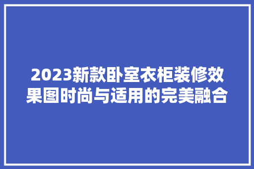 2023新款卧室衣柜装修效果图时尚与适用的完美融合